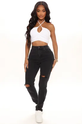 A Role Model Slim Fit Mom Jeans - Black