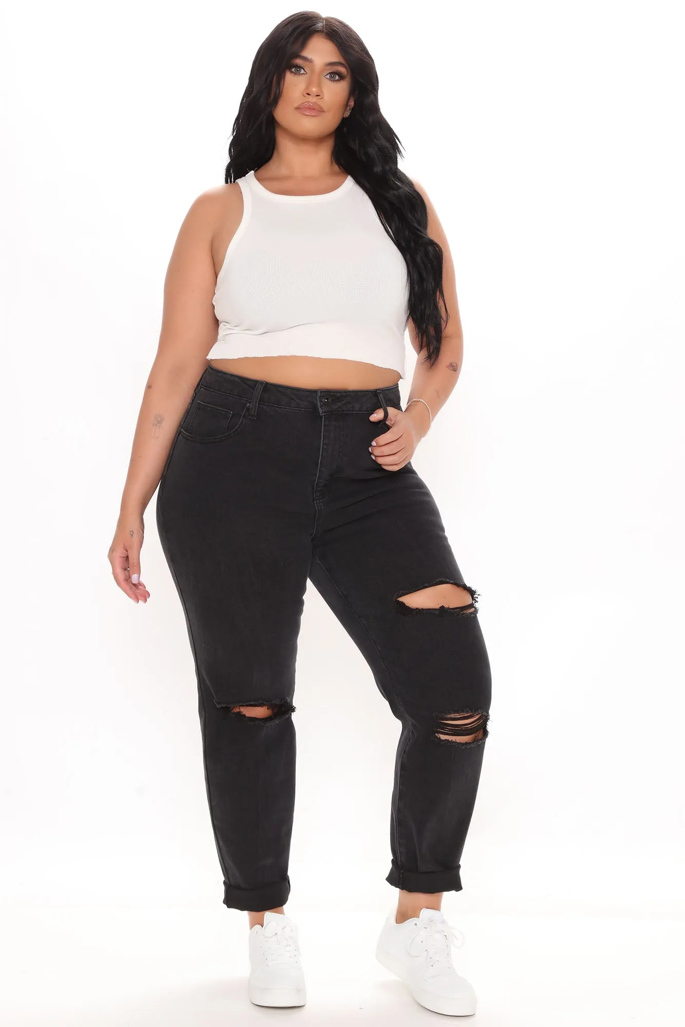 A Role Model Slim Fit Mom Jeans - Black