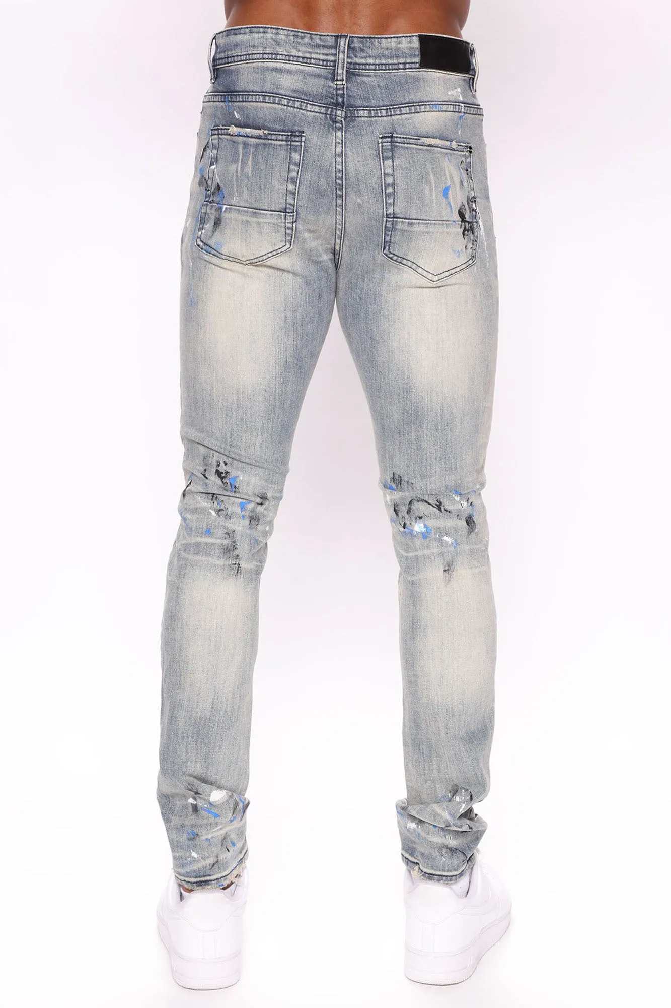 Back Patched Skinny Jeans - Light Wash