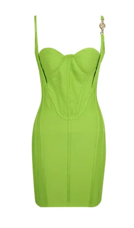 BANDAG MINI DRESS IN GREEN