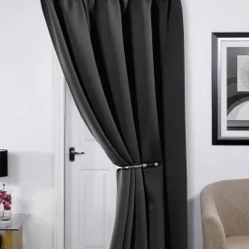 Cali Black Thermal Blackout Eyelet Door Curtain