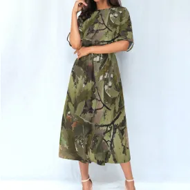 Camo Fashion Elastic Waist Dress