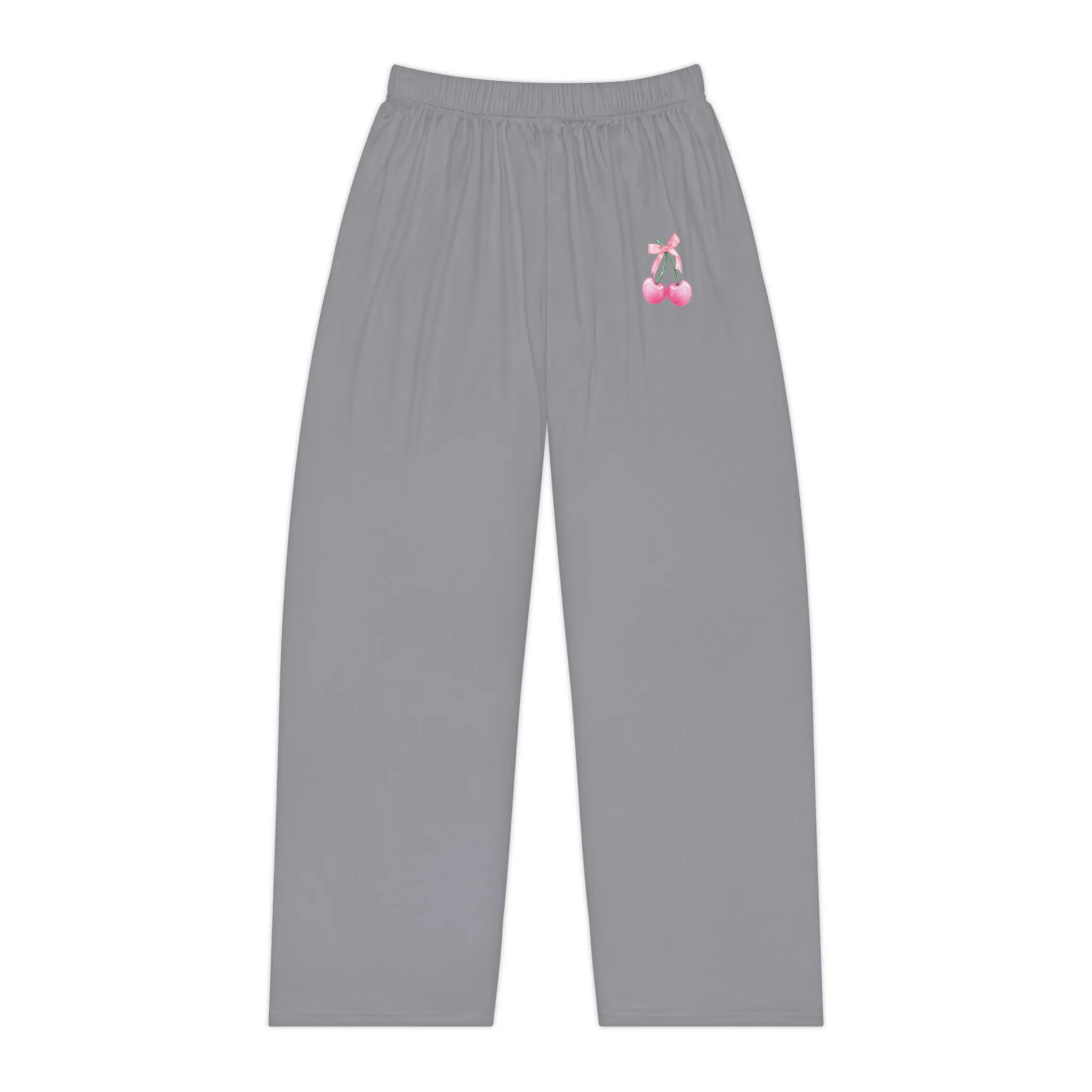 Cherry Bow Pajama Pants in Grey