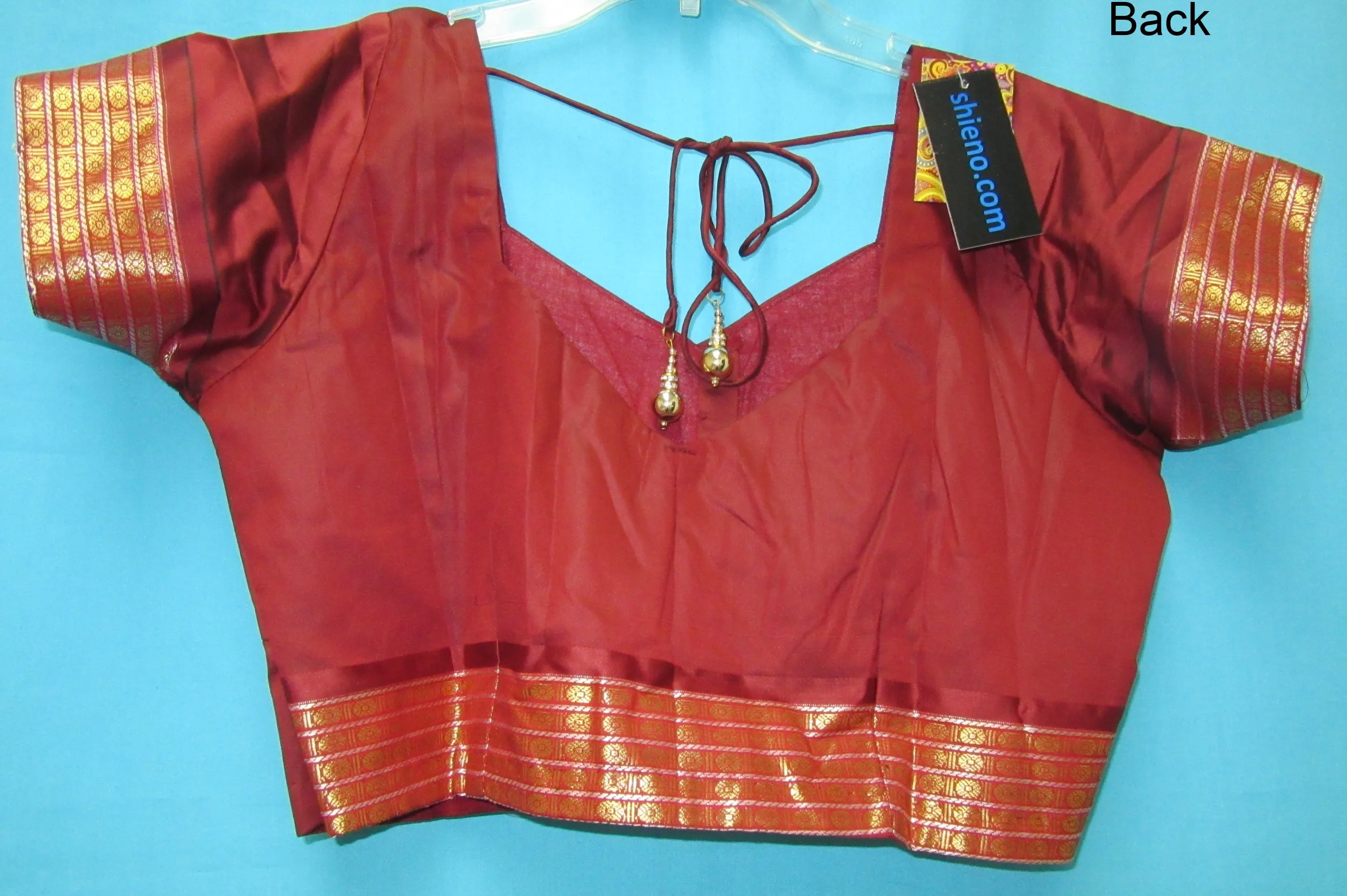 Choli 7990 Maroon Silk Medium Size Designer Banarsi Choli Saree Blouse