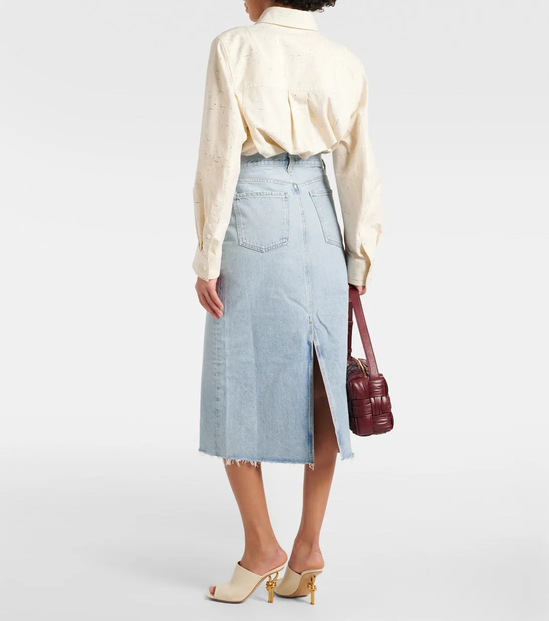 Denim midi skirt della Agolde, blue