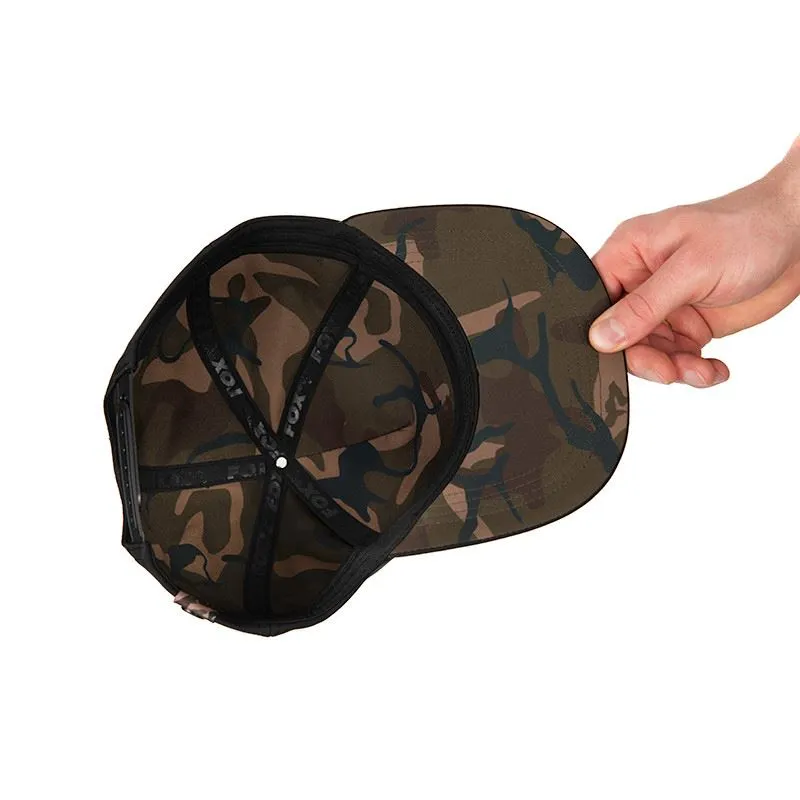 Fox Black & Camo Flat Peak Snapback Cap