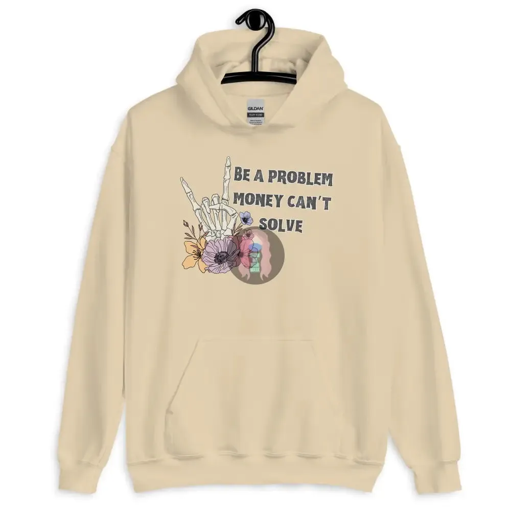 Halloween 2024 Be a Problem Can't solve Ghost Flowers Unisex Hoodie