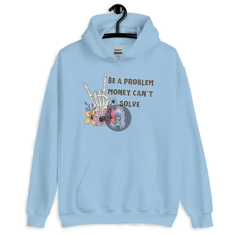 Halloween 2024 Be a Problem Can't solve Ghost Flowers Unisex Hoodie