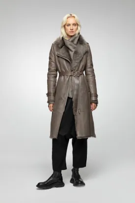 Harmony - Nude Shearling Coat