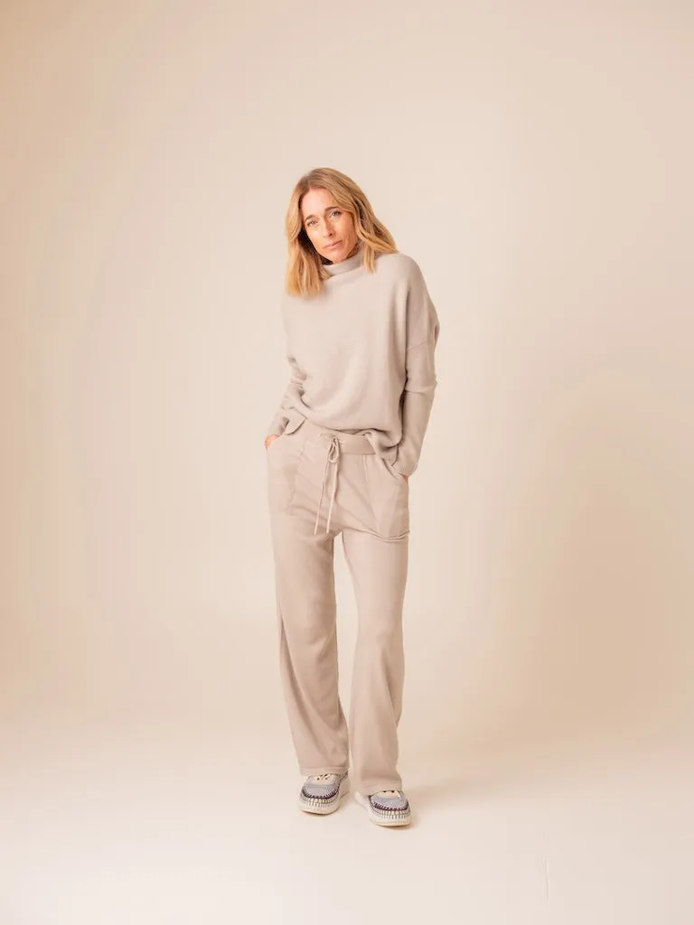 Harpers Emporium Relaxed Wide Leg Cashmere Trouser in Marbello