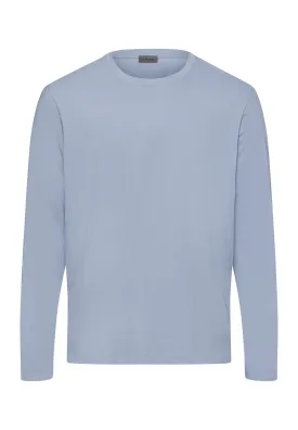 Living Shirts Cotton Crew Neck Top | Blue Dye 75053-2532