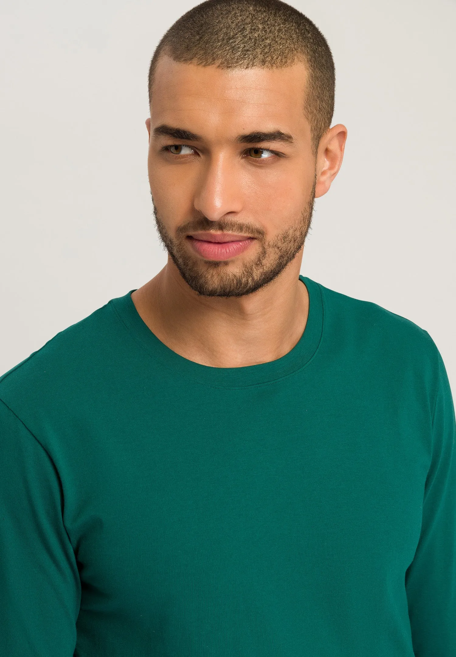 Living Shirts Cotton Crew Neck Top | Pine Green 75053-2748