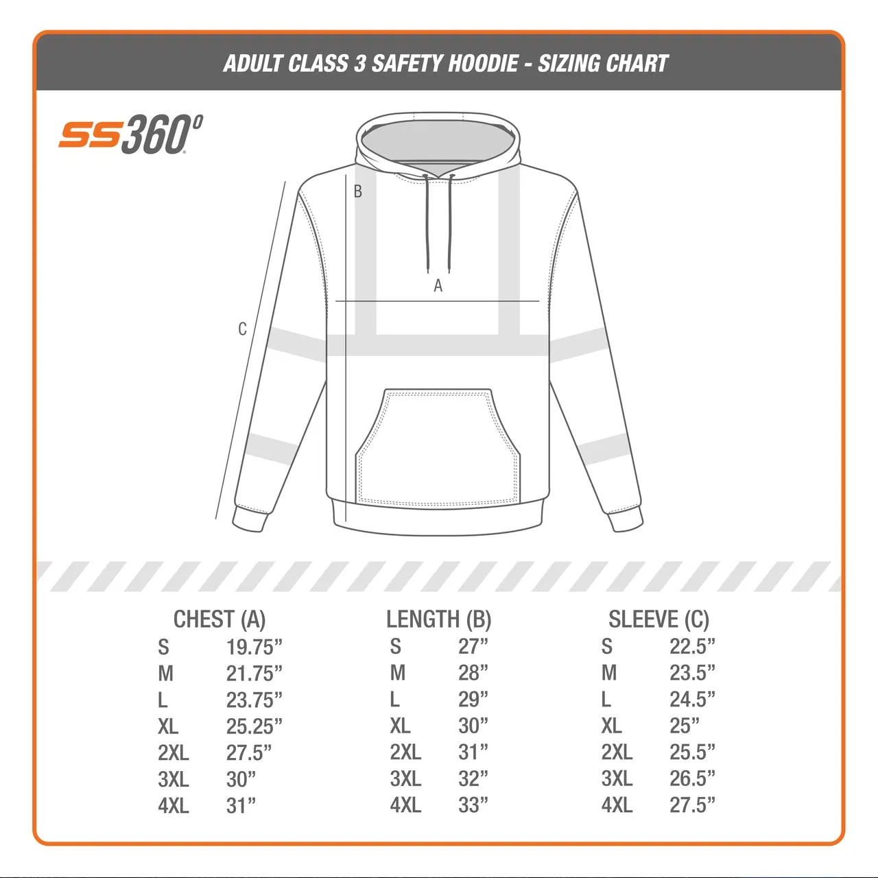 SafetyShirtz - SS360º ANSI Class 3 American Grit Safety Hoodie