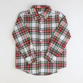 Signature Button Down Collared Shirt - Christmas Tartan Plaid