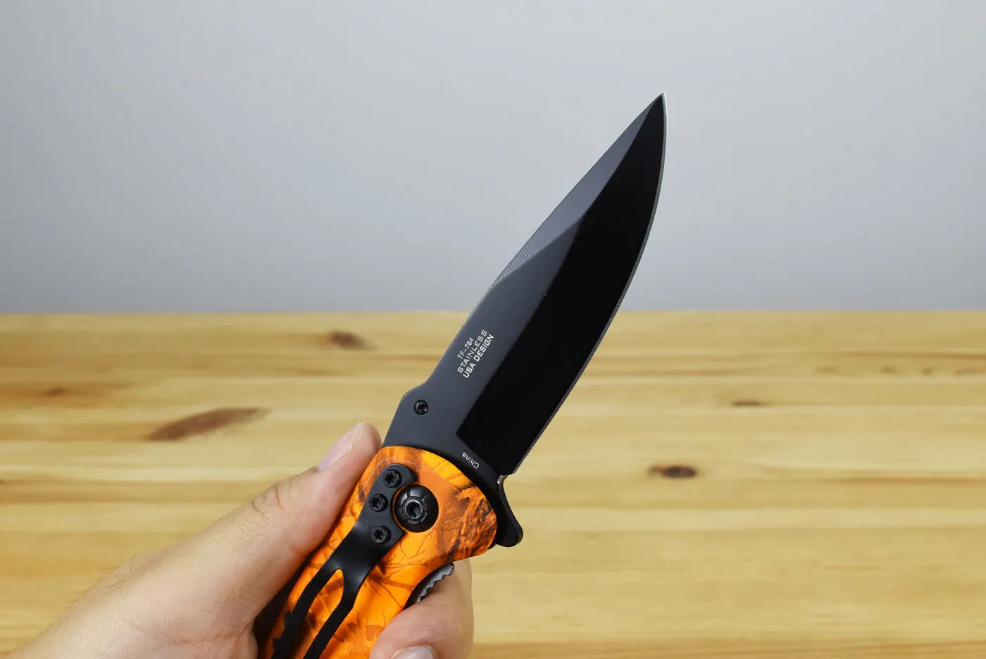 Tac Force 764 Assisted EDC Folding Knife (Orange Camo Handle)