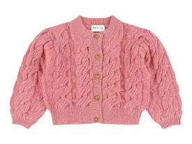 Tilda Girl Cable Cardigan in Rose